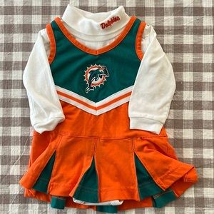 Miami Dolphins Dress and matching turtleneck onesie 6-9 months